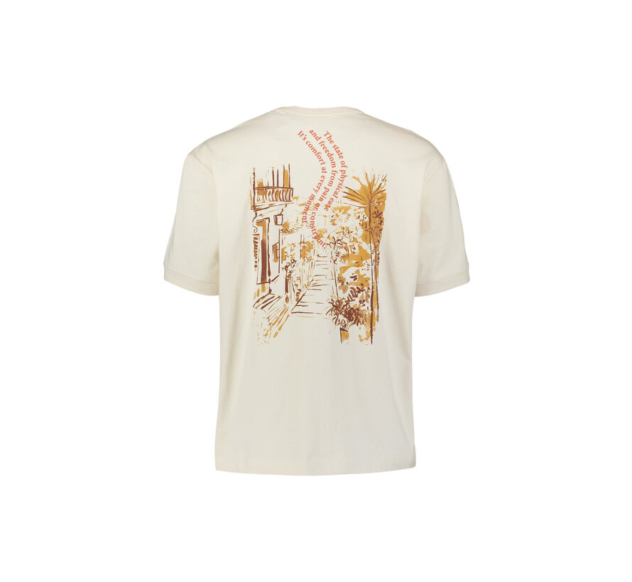 T-Shirt Crewneck Melange Placed Print Offwhite (27350350 - 011)