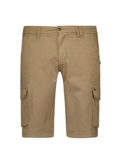 No Excess Short Cargo Garment Dyed + Stone Washed Stretch Khaki (278190313SN - 043)