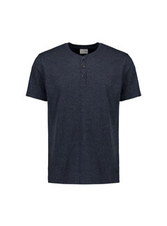 No Excess T-Shirt Granddad With Neps Deep Blue (27340369 - 096)