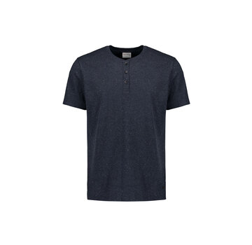 No Excess T-Shirt Granddad With Neps Deep Blue (27340369 - 096)