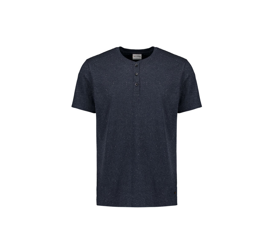 T-Shirt Granddad With Neps Deep Blue (27340369 - 096)