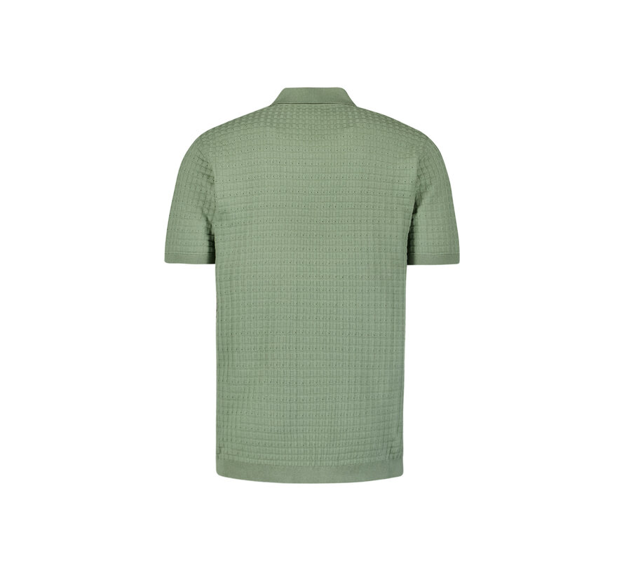 Pullover Short Sleeve Polo V Solid Jacquard Green (27230363 - 050)