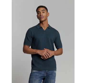 No Excess Pullover Short Sleeve Polo V Solid Jacquard Night (27230363 - 078)
