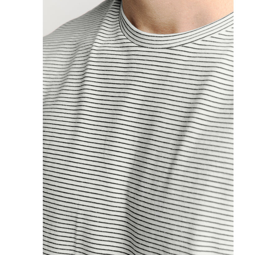 T-Shirt Crewneck Stripes Offwhite (27340371 - 011)