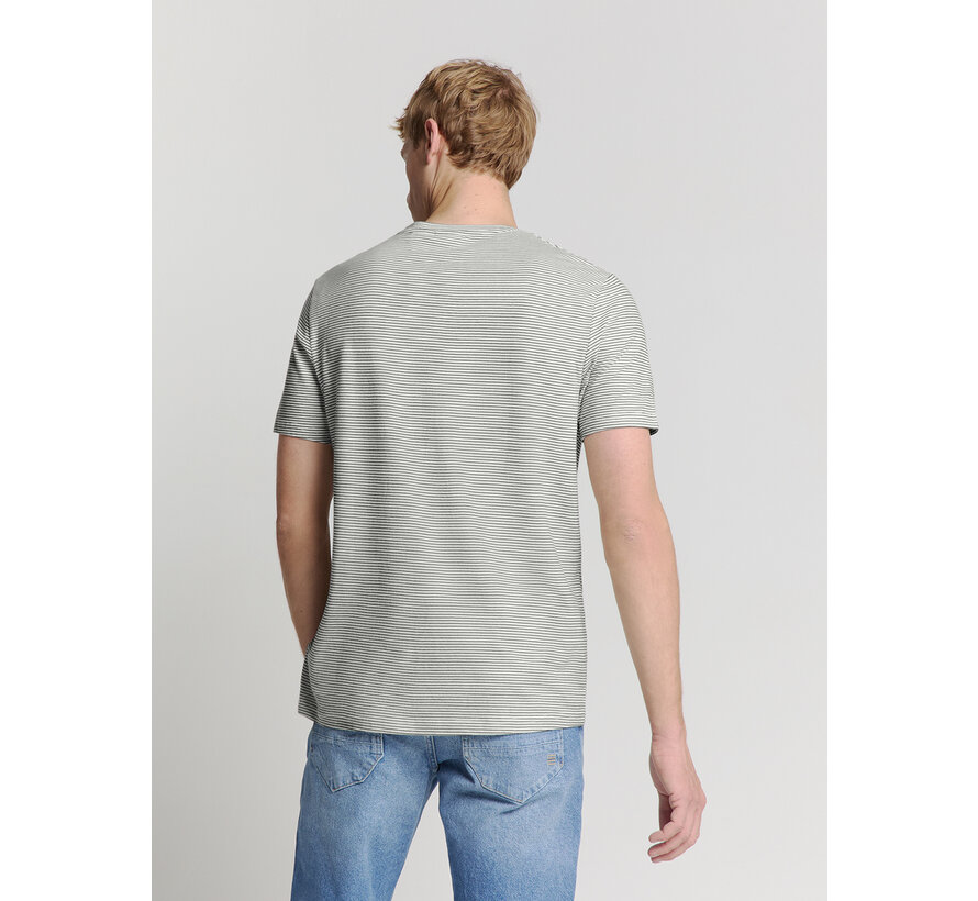 T-Shirt Crewneck Stripes Offwhite (27340371 - 011)