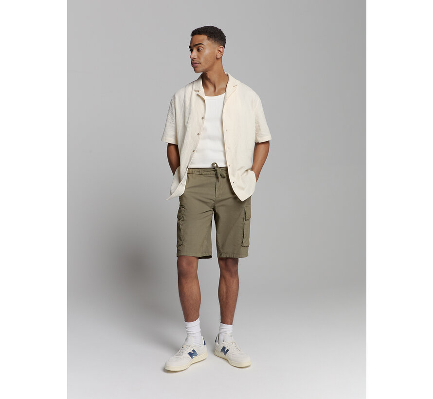Short Stretch Cargo Garment Dyed Dark Moss (278190309 - 186)