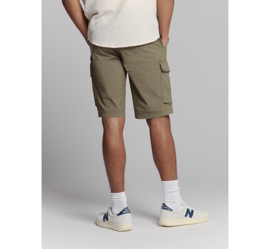 Short Stretch Cargo Garment Dyed Dark Moss (278190309 - 186)