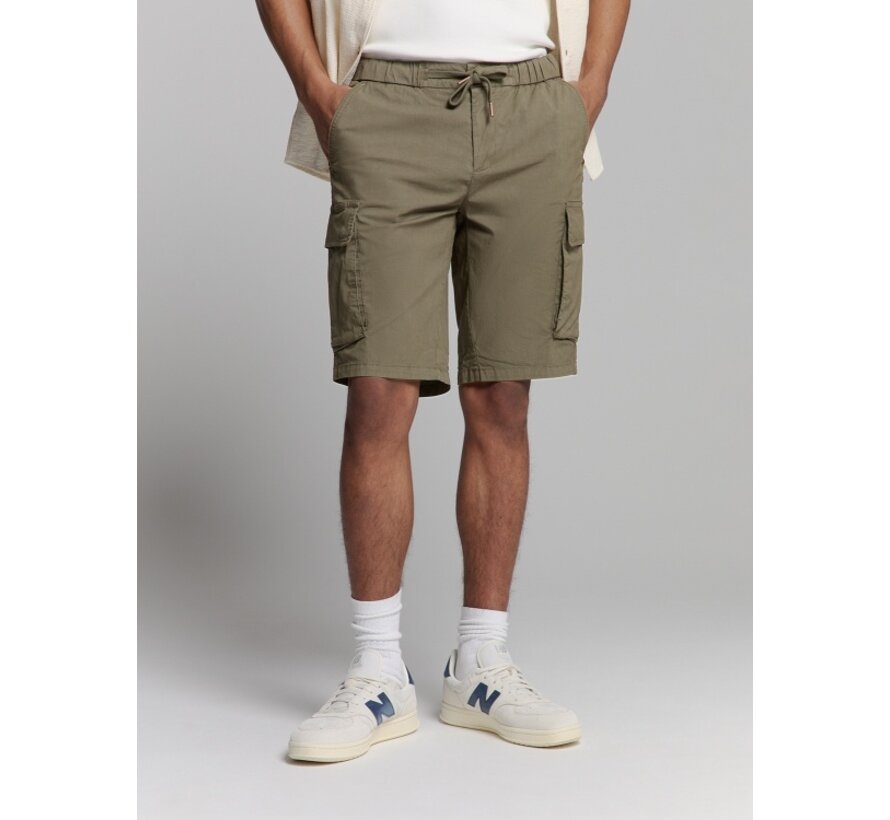 Short Stretch Cargo Garment Dyed Dark Moss (278190309 - 186)