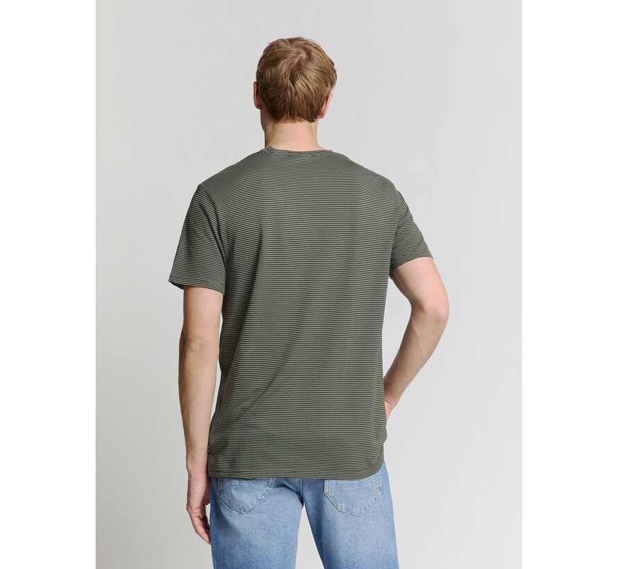 T-Shirt Crewneck Stripes Dark Steel (27340371 - 124)