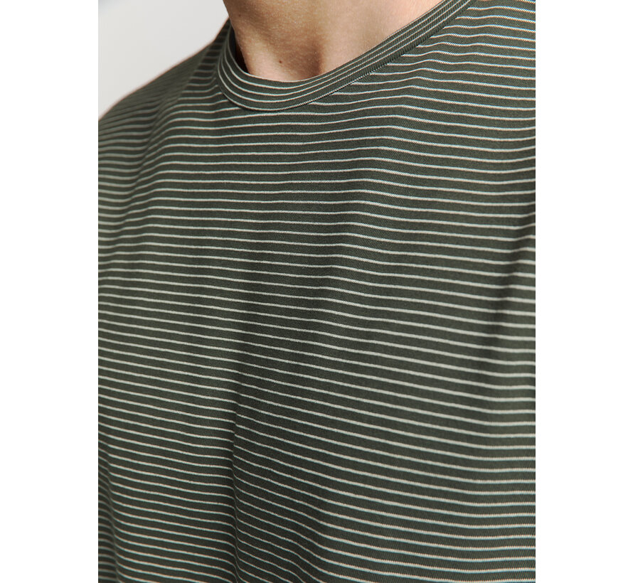 T-Shirt Crewneck Stripes Dark Steel (27340371 - 124)