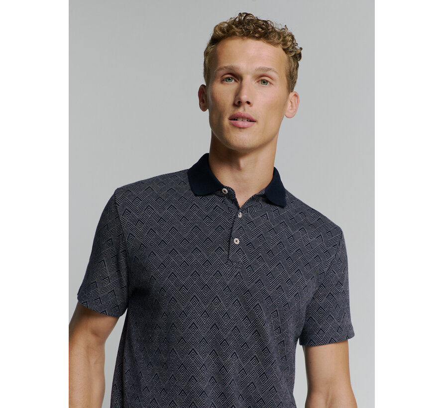 Polo 2 Coloured Jacquard Deep Blue (27380353 - 096)