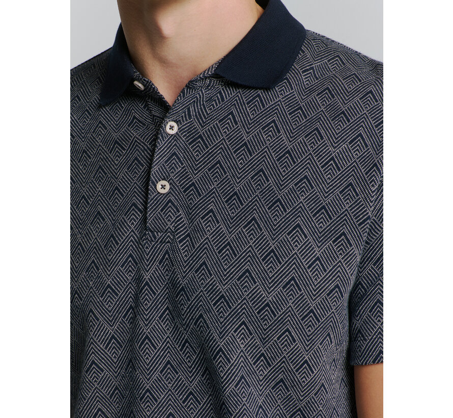 Polo 2 Coloured Jacquard Deep Blue (27380353 - 096)