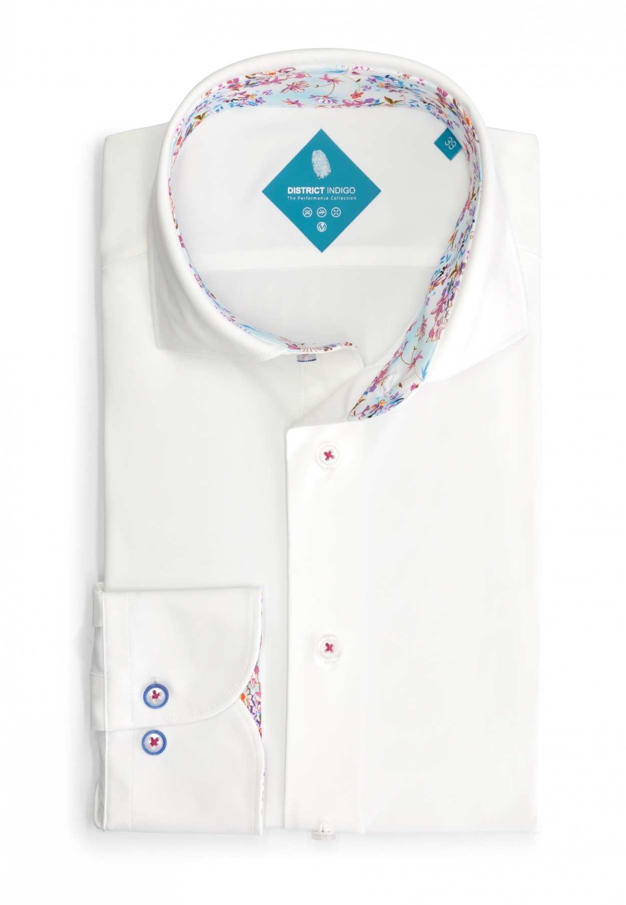 District Indigo Performance Overhemd White 