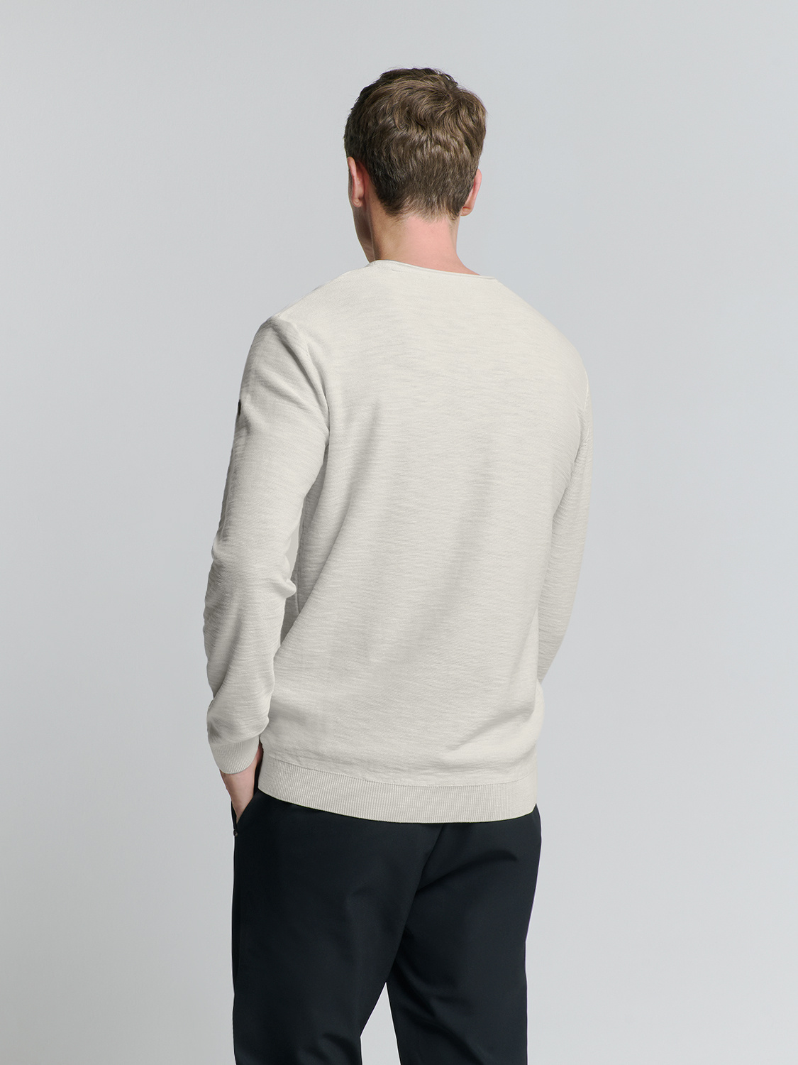 No Excess Pullover Crewneck Garment Dyed + Stone Washed Chalk  L No Excess