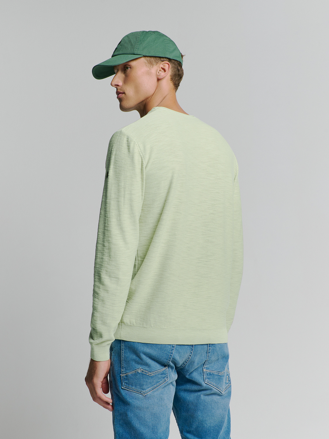 No Excess Pullover Crewneck Garment Dyed + Stone Washed Mint  XL No Excess
