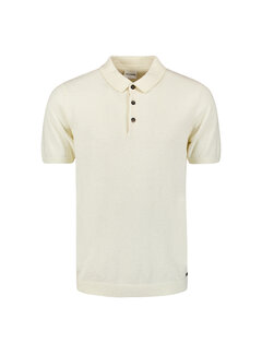 No Excess Pullover Short Sleeve Polo Solid Relief Knit Offwhite (27210244 - 011)