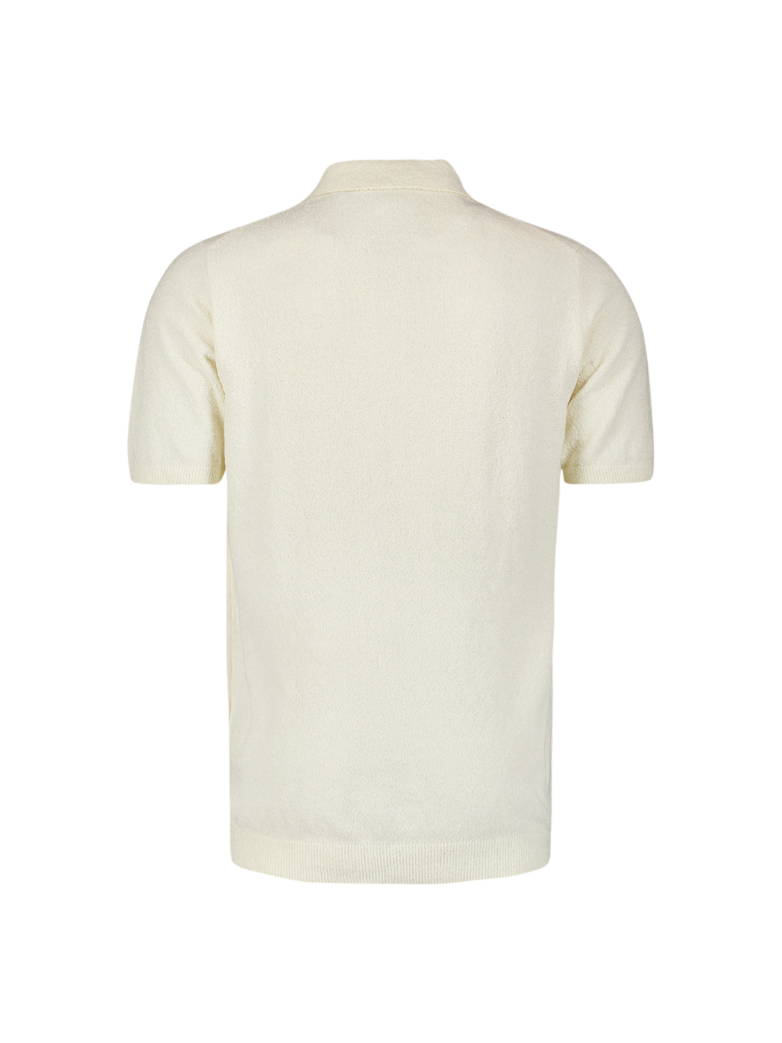 No Excess Pullover Short Sleeve Polo Solid Relief Knit Offwhite  XL No Excess