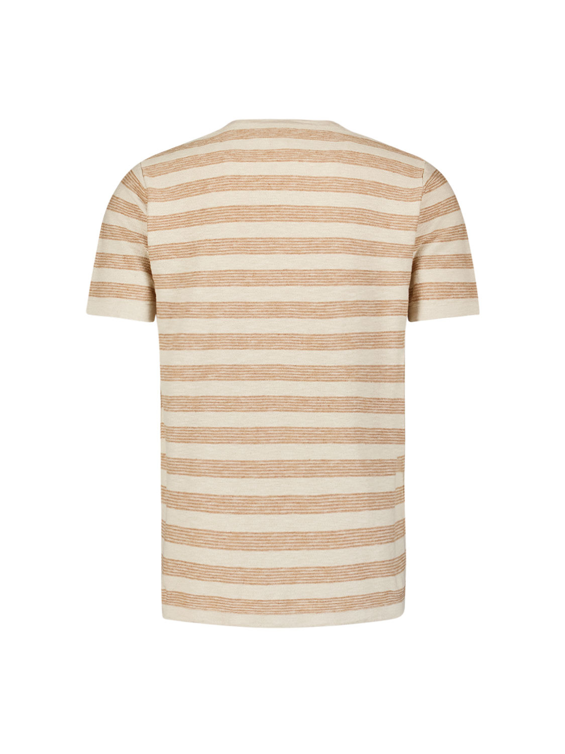 No Excess Pullover Short Sleeve Crewneck Stripes With Linen Khaki M No Excess