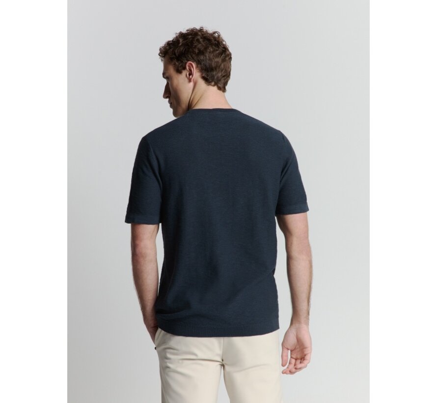 Pullover Short Sleeve Crewneck Solid Slub Knit Night (27230262 - 078)