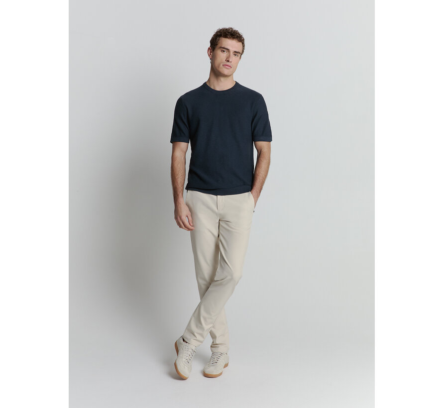 Pullover Short Sleeve Crewneck Solid Slub Knit Night (27230262 - 078)