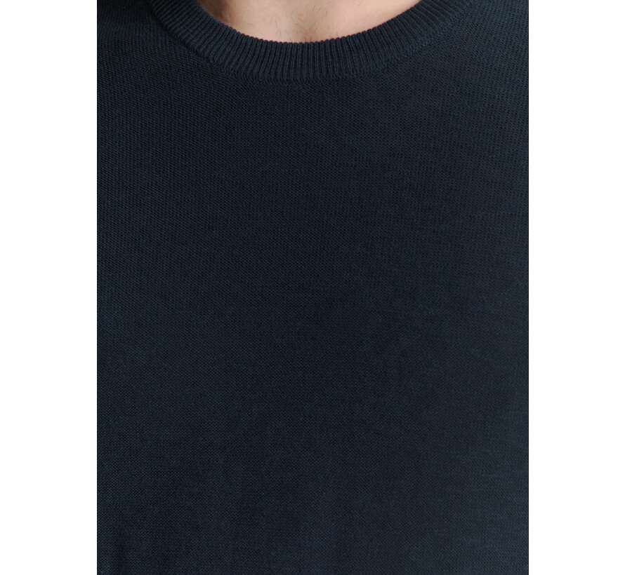 Pullover Short Sleeve Crewneck Solid Slub Knit Night (27230262 - 078)