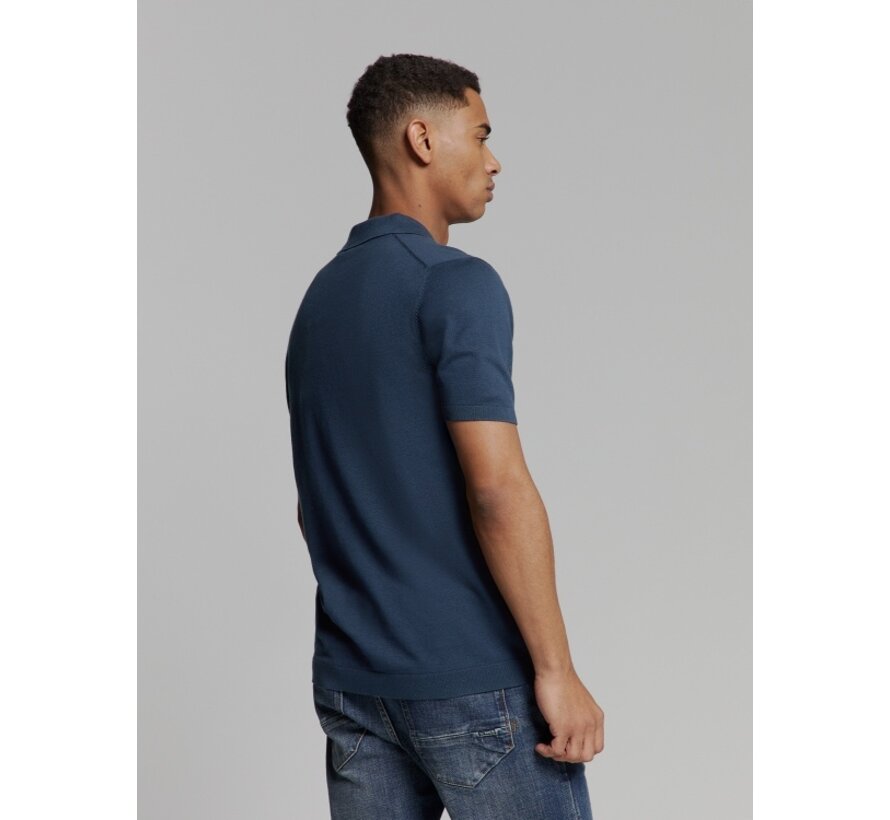 Pullover Short Sleeve Polo V Solid Deep Blue (27230353SN - 096)