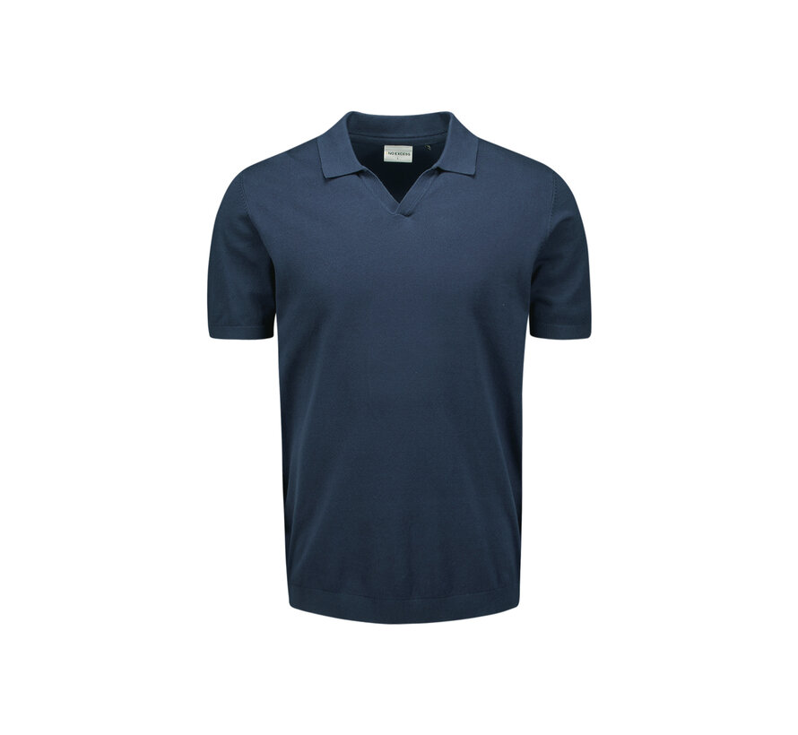Pullover Short Sleeve Polo V Solid Deep Blue (27230353SN - 096)