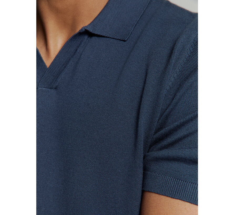 Pullover Short Sleeve Polo V Solid Deep Blue (27230353SN - 096)