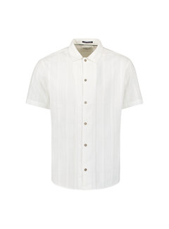 No Excess Shirt Short Sleeve Dobby Vertical Stripe Solid White (27460337 - 010)