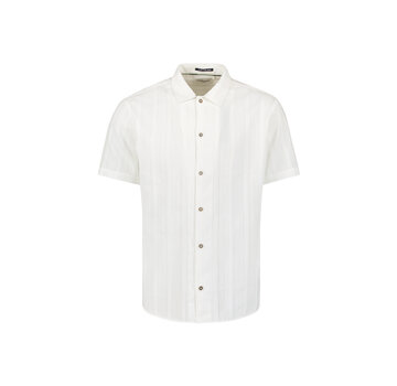 No Excess Shirt Short Sleeve Dobby Vertical Stripe Solid White (27460337 - 010)