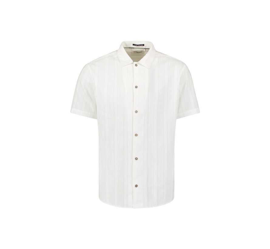 Shirt Short Sleeve Dobby Vertical Stripe Solid White (27460337 - 010)