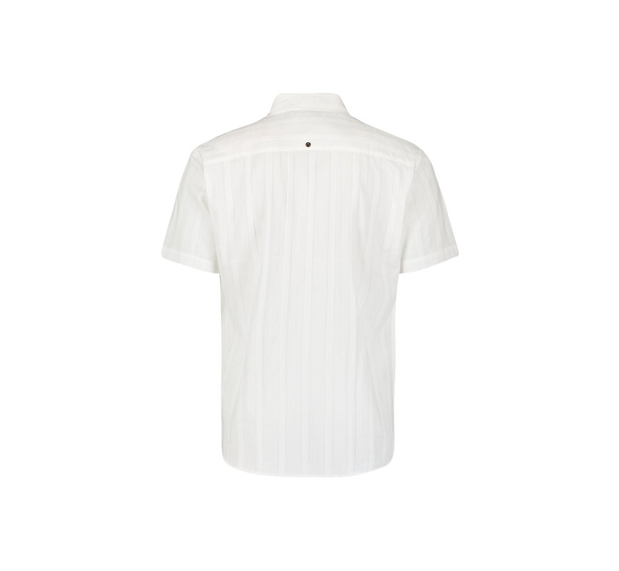 Shirt Short Sleeve Dobby Vertical Stripe Solid White (27460337 - 010)