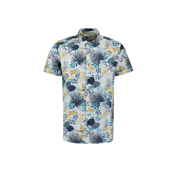 No Excess Shirt Short Sleeve Allover printed With Linen Blue (27460338 - 030)