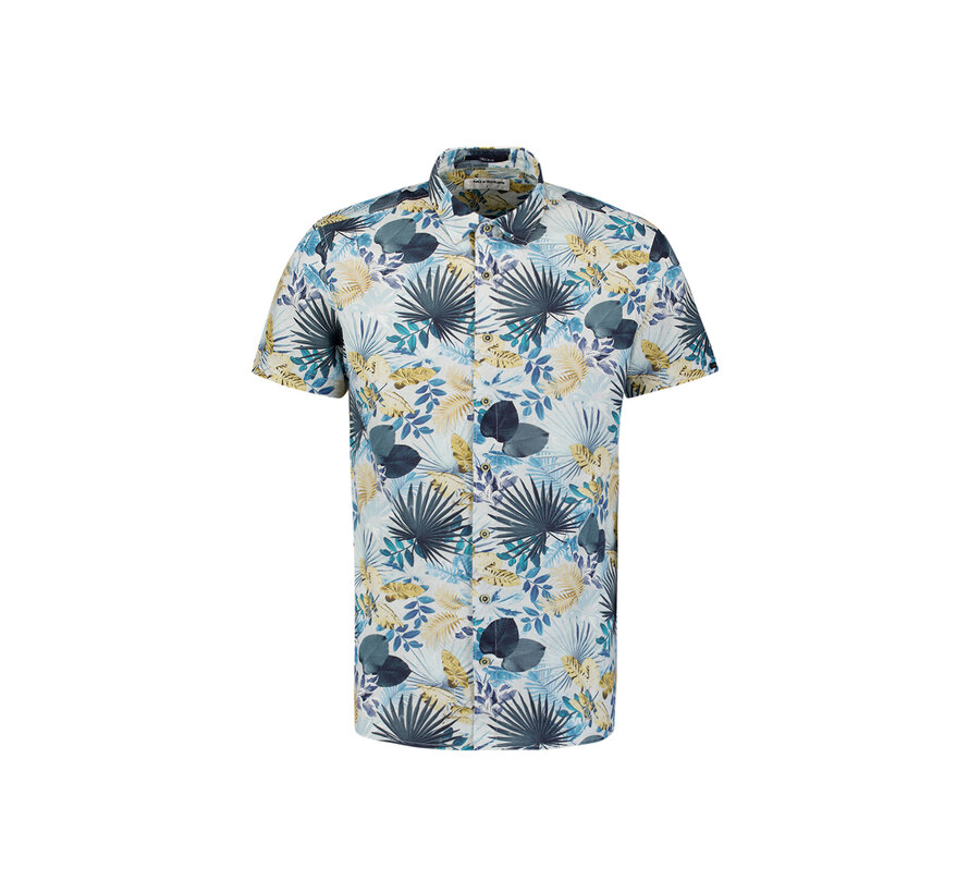 Shirt Short Sleeve Allover printed With Linen Blue (27460338 - 030)