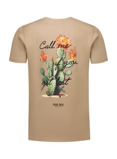 Pure Path Call Me If You Get Lost T-shirt Taupe (25030107 - 53)