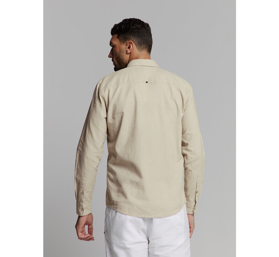 Shirt Solid With Linen Light Desert (27470213SN - 310)