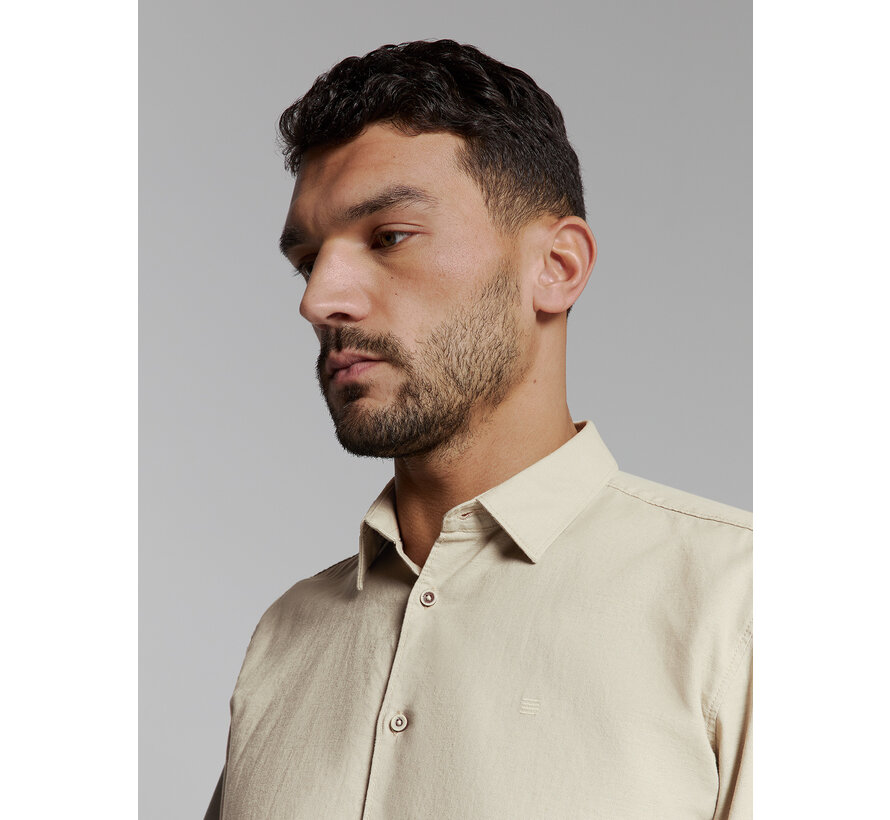 Shirt Solid With Linen Light Desert (27470213SN - 310)