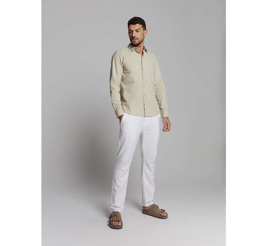 Shirt Solid With Linen Light Desert (27470213SN - 310)