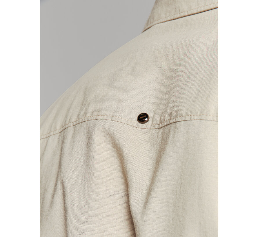 Shirt Solid With Linen Light Desert (27470213SN - 310)