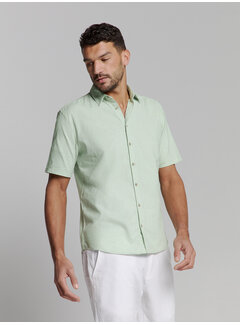 No Excess Shirt Short Sleeve Solid With Linen Mint (27480321SN - 058)