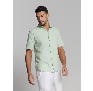 No Excess Shirt Short Sleeve Solid With Linen Mint (27480321SN - 058)