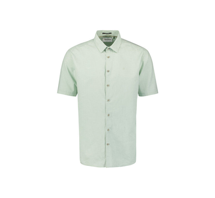 Shirt Short Sleeve Solid With Linen Mint (27480321SN - 058)
