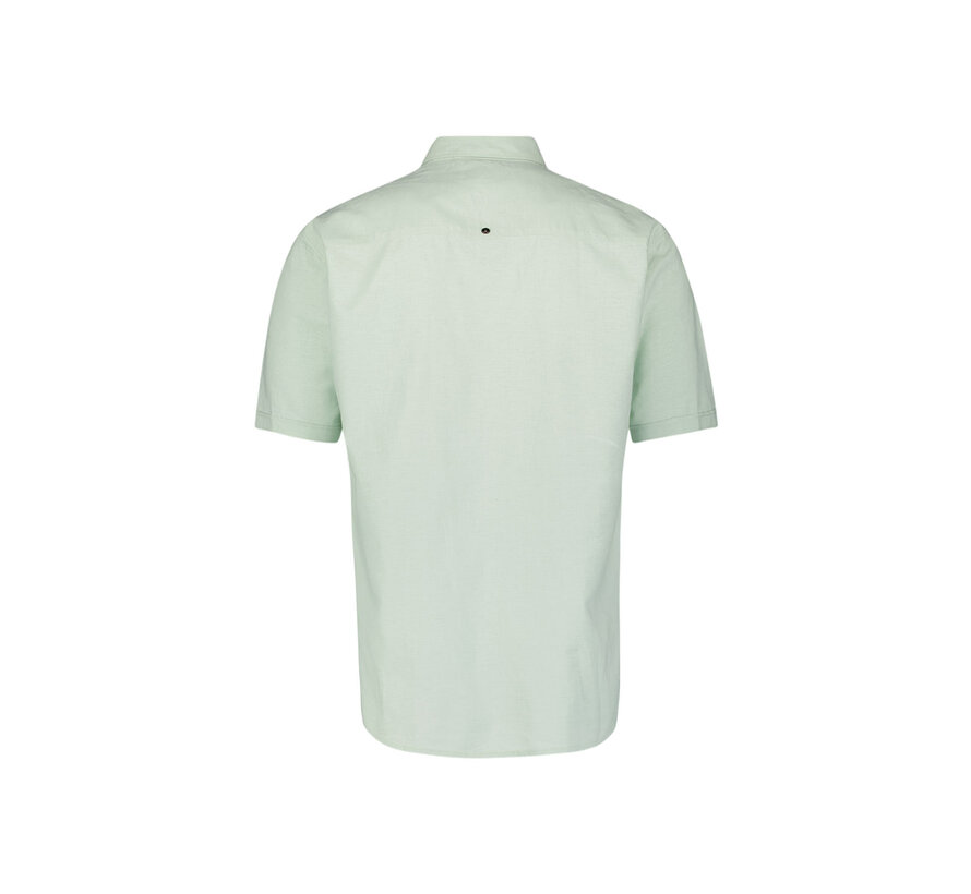 Shirt Short Sleeve Solid With Linen Mint (27480321SN - 058)