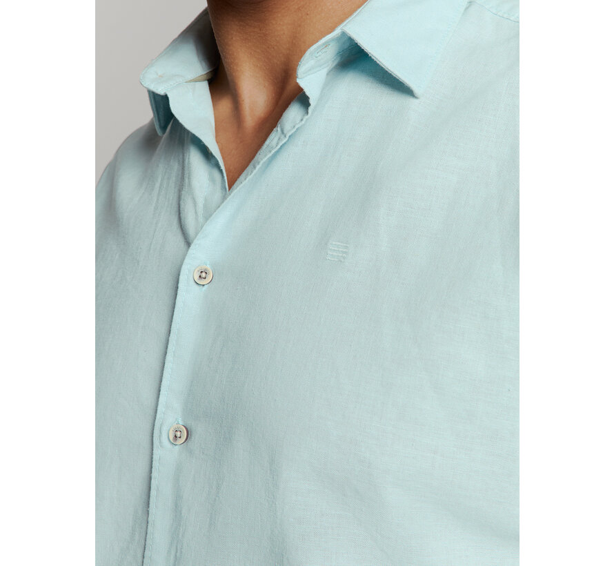 Shirt Short Sleeve Solid With Linen Ice (27480321SN - 151)