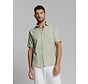 Shirt Short Sleeve Solid With Linen Light Army (27480321SN - 177)