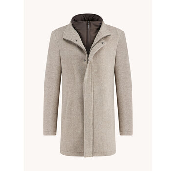 A Fish Named Fred Funnel neck coat Sand (32.165.205)