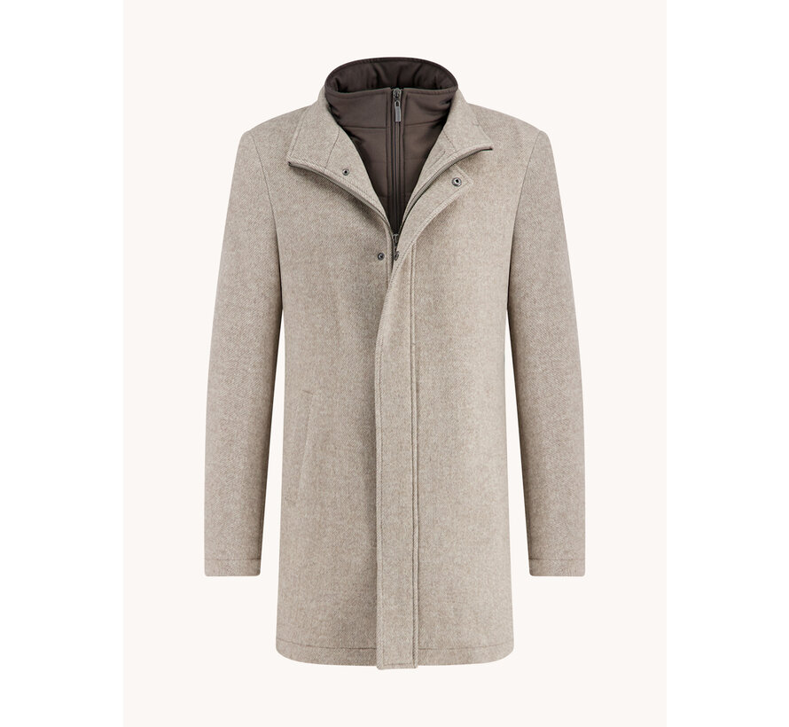 Funnel neck coat Sand (32.165.205)