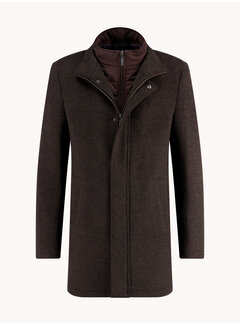 A Fish Named Fred Funnel neck coat Chocolate Brown (32.165.200)