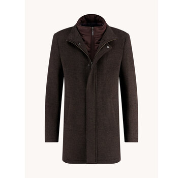 A Fish Named Fred Funnel neck coat Chocolate Brown (32.165.200)