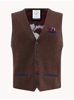 A Fish Named Fred Waistcoat pique Chocolate Brown (32.134.200)